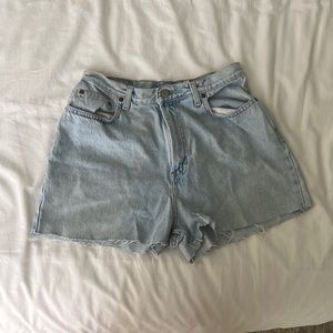 Blue denim shorts